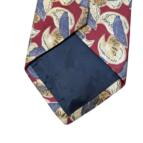 Robert Talbott Mens Tie Burgundy Gray Yellow Geometric Pattern 100% Silk‎ 59X4 - Picture 4 of 5